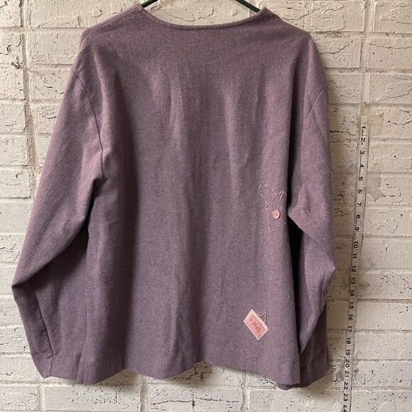 Vintage David Dart Knitware Purple Wool Blend Blazer XL - Picture 7 of 12